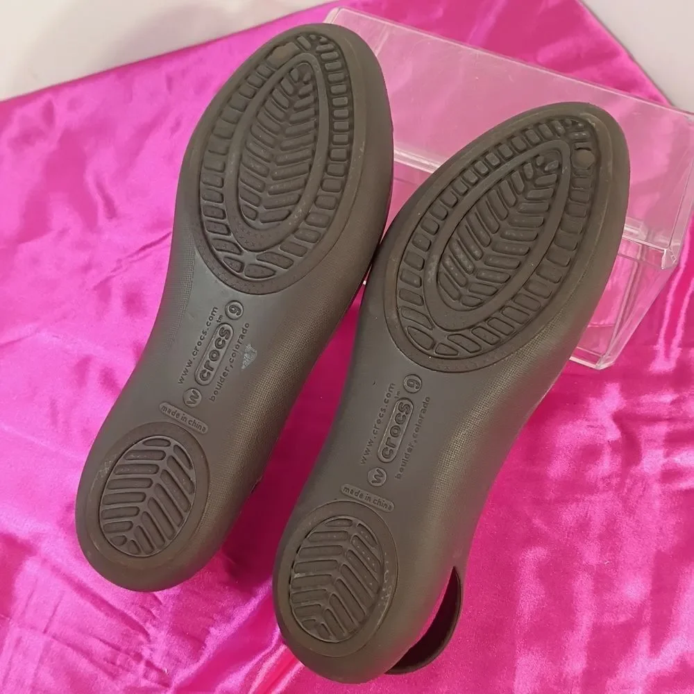 CROCS Women’s Brown Slingback Peep-Toe Sandals